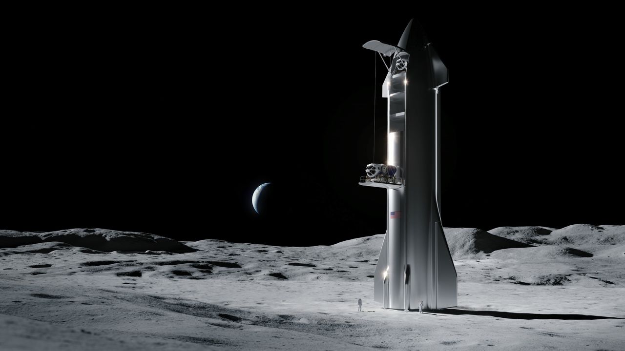 Koncept på månlandare från SpaceX